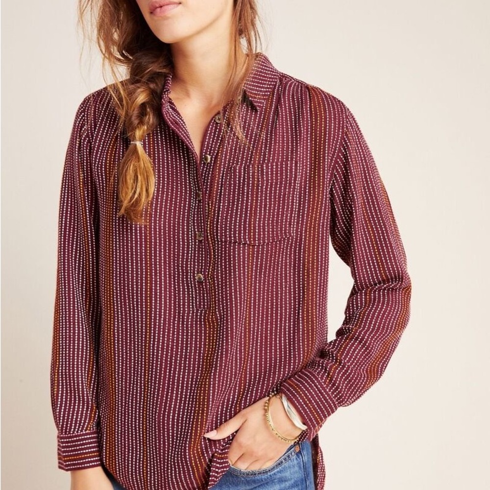 Anthropologie Isadora Button-Back Tunic